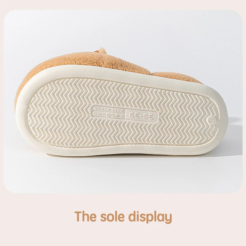 Plush Capybara Slippers Closed Toe Slippers Cute Thermal Home Slippers Comfortable Fluffy Couple Slippers Non-Slip for Men Women