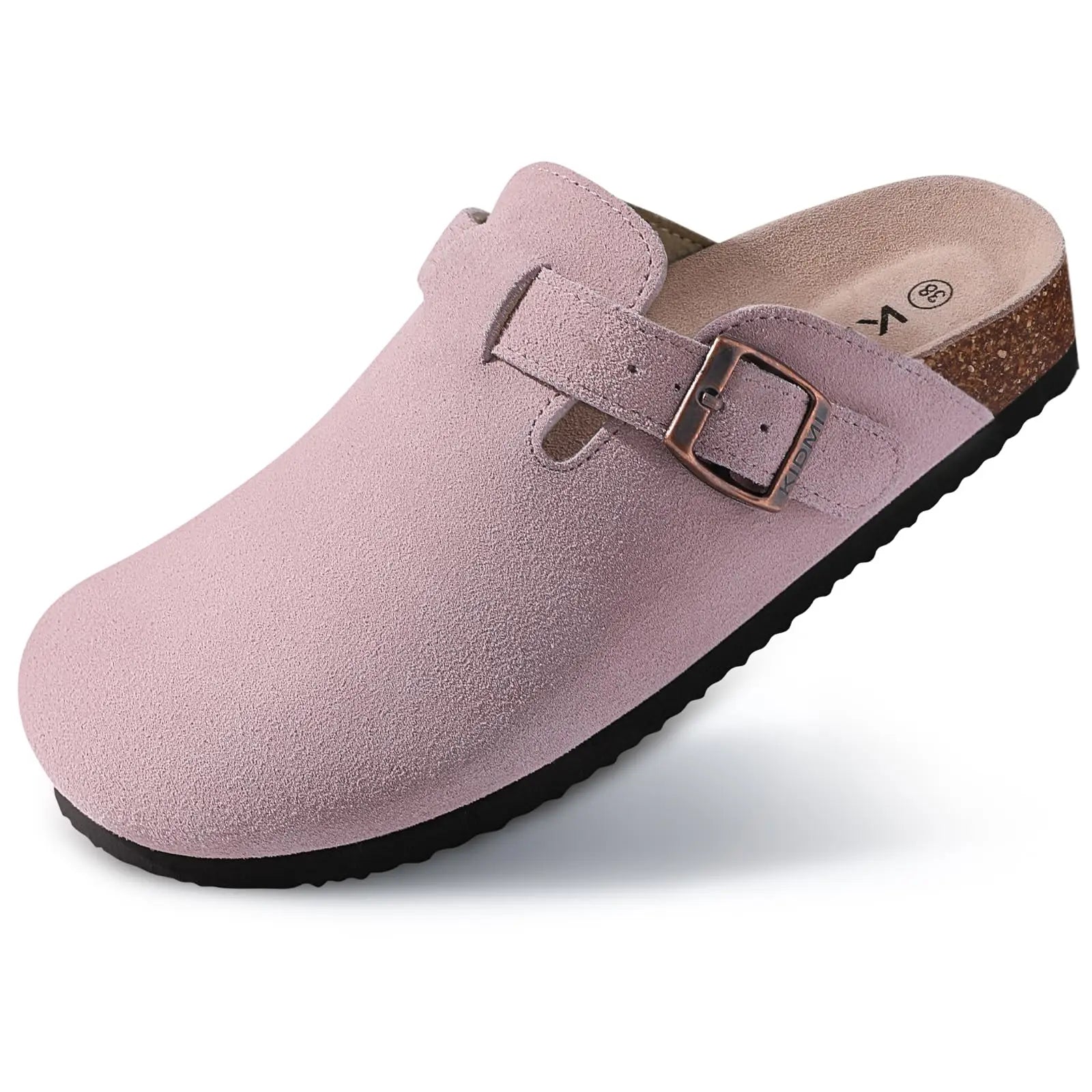 KIDMI Suede Clogs for Women Men Mules Cork Footbed Sandals With Arch Support Fashion Nonslip Outdoor Beach Slippers Home Shoes