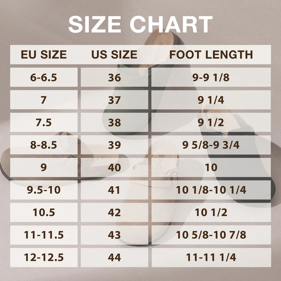 Pallene Fashion Women's Clogs With Adjustable Strap Cork Footbed Leather Mules Slippers Unisex Outdoor Comfortable Potato Shoes