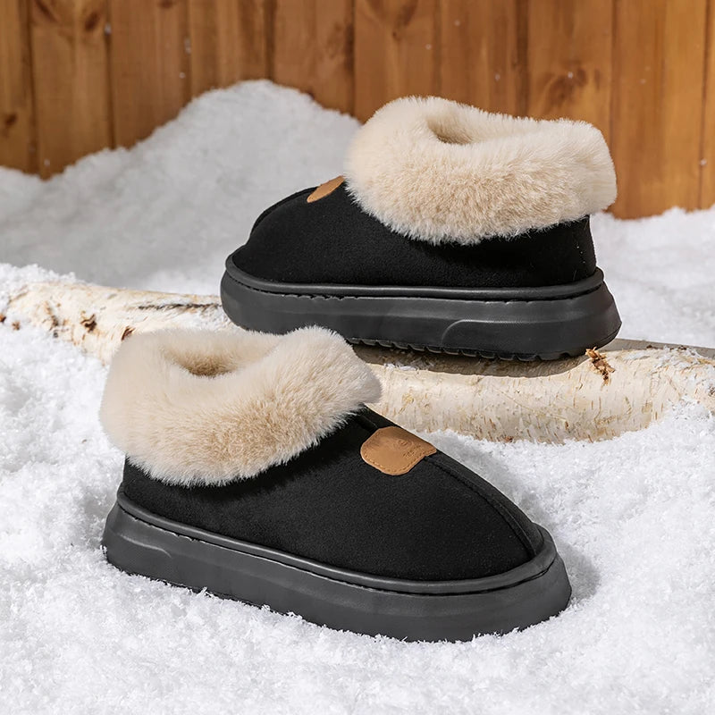 Winter Women's Indoor Slippers Warm Thick Sole Soft Sole Comfortable Outdoor Non Slip Snow Boots Fashion Bedroom Home Shoes