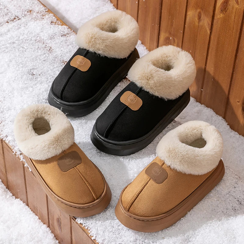 Winter Women's Indoor Slippers Warm Thick Sole Soft Sole Comfortable Outdoor Non Slip Snow Boots Fashion Bedroom Home Shoes