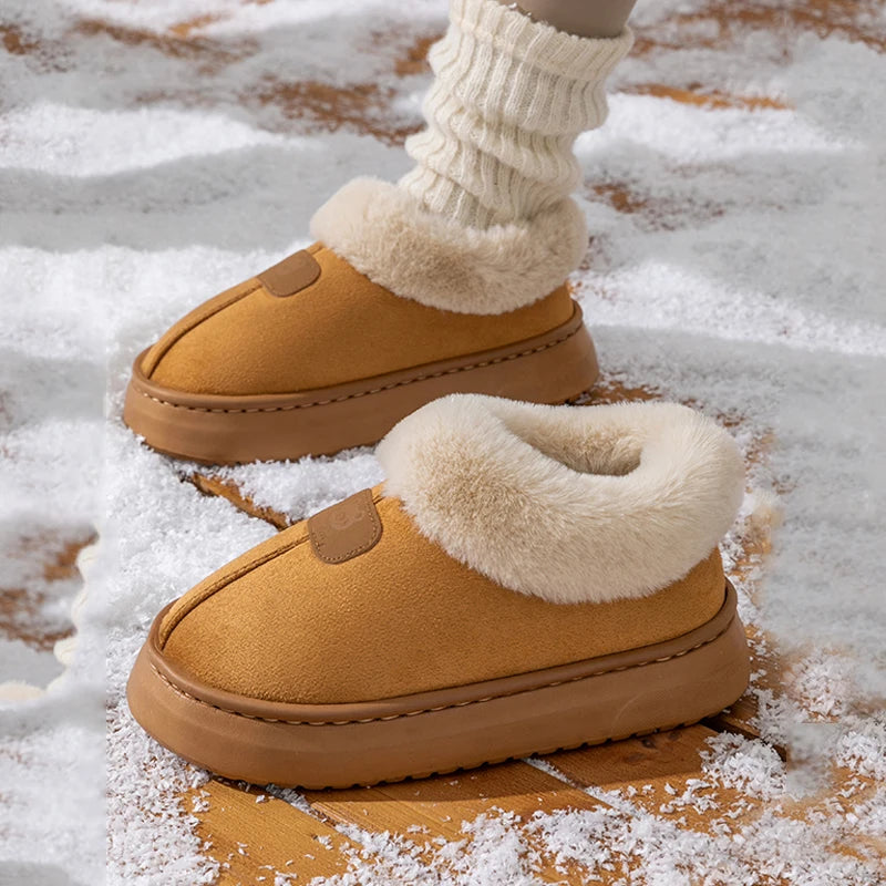 Winter Women's Indoor Slippers Warm Thick Sole Soft Sole Comfortable Outdoor Non Slip Snow Boots Fashion Bedroom Home Shoes