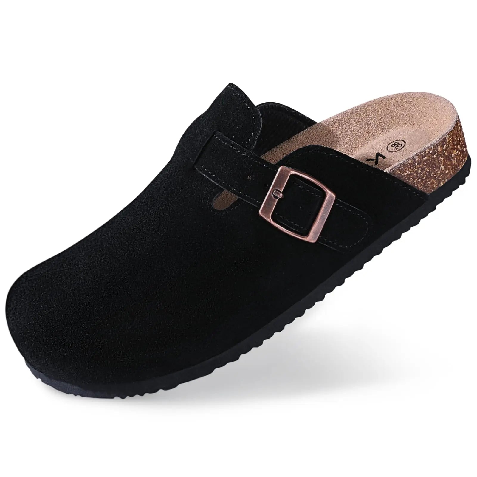 KIDMI Suede Clogs for Women Men Mules Cork Footbed Sandals With Arch Support Fashion Nonslip Outdoor Beach Slippers Home Shoes