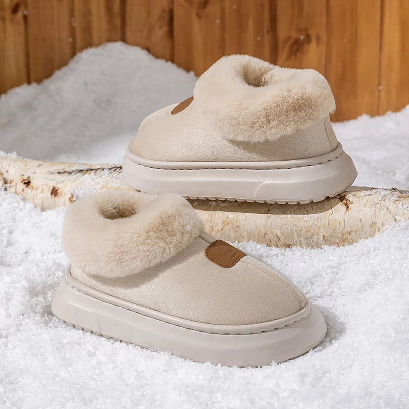 Winter Women's Indoor Slippers Warm Thick Sole Soft Sole Comfortable Outdoor Non Slip Snow Boots Fashion Bedroom Home Shoes