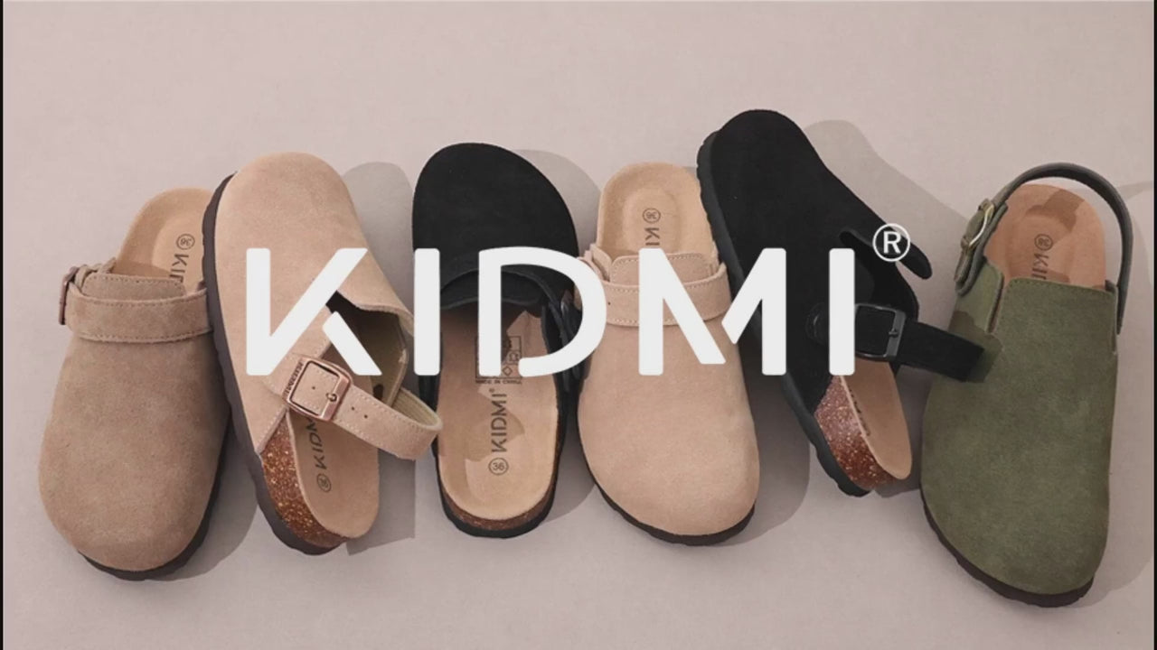 Pallene Fashion Women's Clogs With Adjustable Strap Cork Footbed Leather Mules Slippers Unisex Outdoor Comfortable Potato Shoes